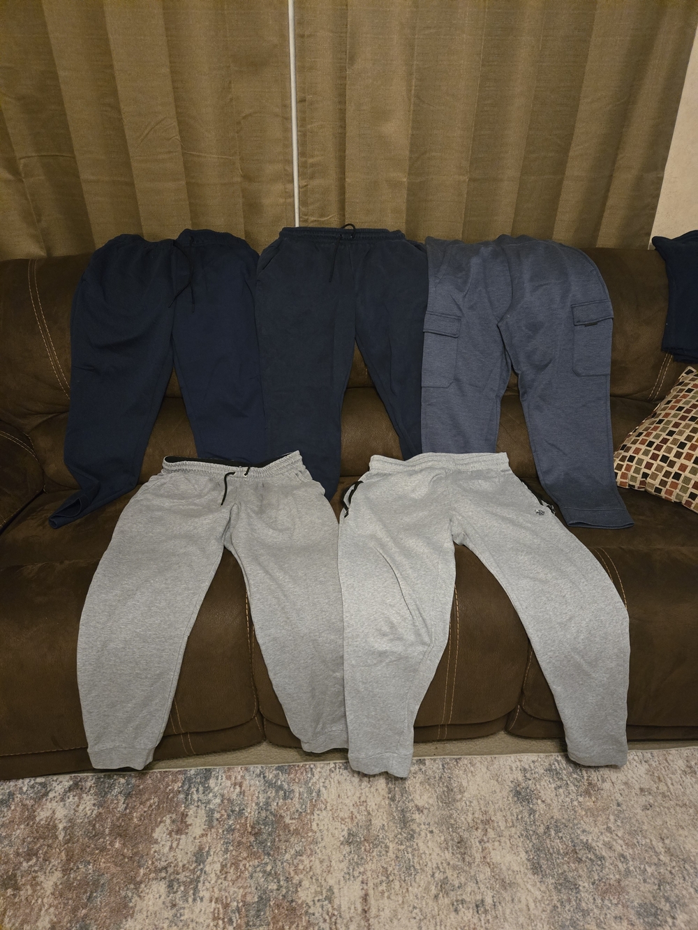 Polo/ Member Mark Gray and Navy Joggers